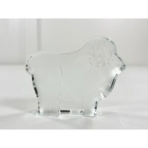 Vintage 70s Dansk Crystal Zoo RAM Figurine Aires Paperweight Naiad Einsel Design